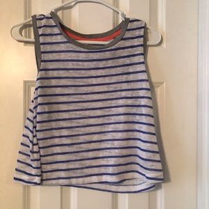 Blue and white stripped crop top